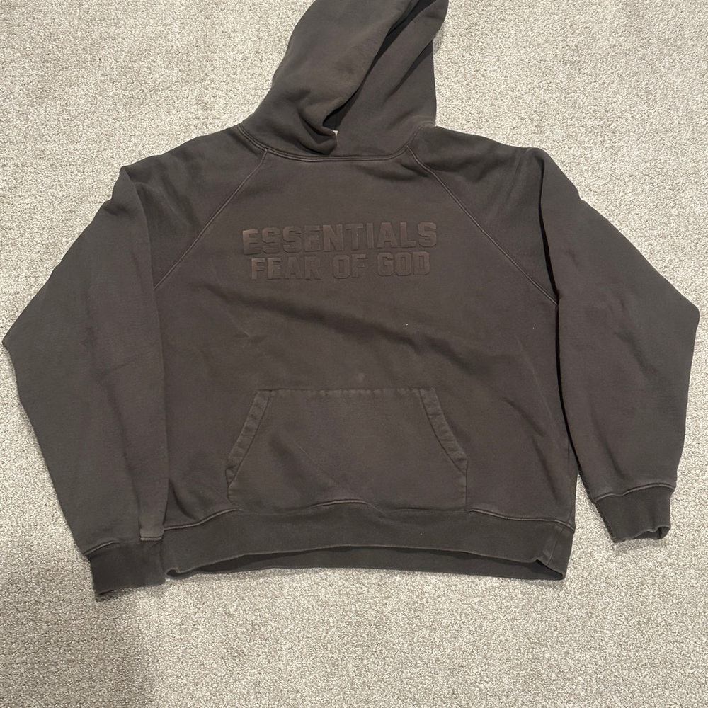 Essentials Fear of God Crewneck Hoodie in Washed Grey